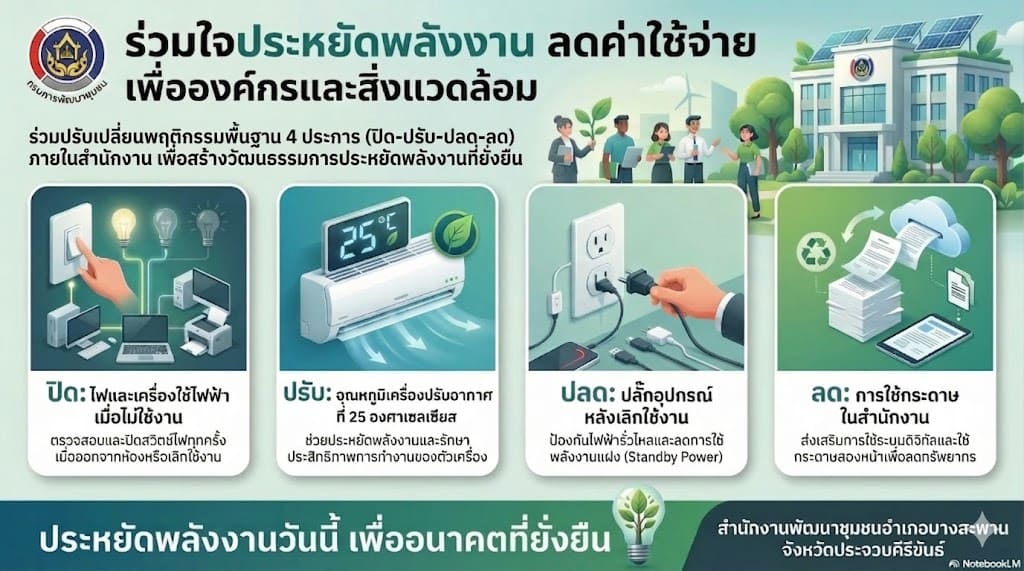 พช.บางสะพาน ขับเคลื่อนมาตรการประหยัดพลังงาน ผ่านเทคโนโลยีปัญญาประดิษฐ์ CDD AI